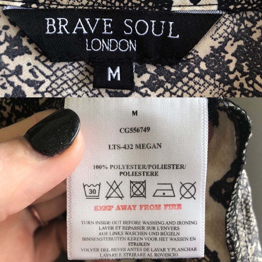 Brave Soul London Megan Snake Print Button Down - image 7